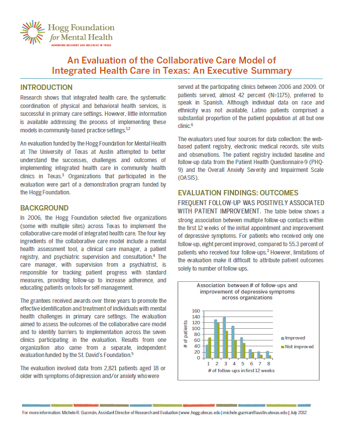 collaborative care evaluation frontpage